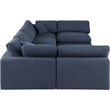 Meridian Furniture Comfy Navy Linen Textured Fabric 6-Pc. Modular Sectional