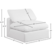 Meridian Furniture Comfy White Linen Textured Fabric Armless Chair