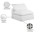 Meridian Furniture Comfy White Linen Textured Fabric Armless Chair