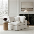 Meridian Furniture Comfy White Linen Textured Fabric Corner Chair