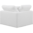 Meridian Furniture Comfy White Linen Textured Fabric Corner Chair