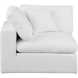 Meridian Furniture Comfy White Linen Textured Fabric Corner Chair