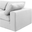 Meridian Furniture Comfy White Linen Textured Fabric Corner Chair