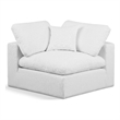Meridian Furniture Comfy White Linen Textured Fabric Corner Chair