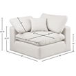 Meridian Furniture Comfy Cream Vegan Leather Corner Chair
