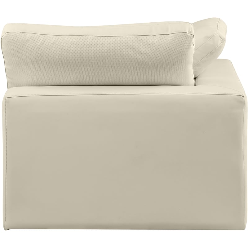 Meridian Furniture Comfy Cream Vegan Leather Corner Chair