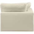 Meridian Furniture Comfy Cream Vegan Leather Corner Chair