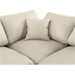 Meridian Furniture Comfy Cream Vegan Leather Corner Chair