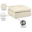 Meridian Furniture Comfy Cream Vegan Leather Ottoman