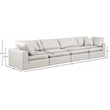 Meridian Furniture Comfy Cream Vegan Leather 4-Pc. Modular Sofa
