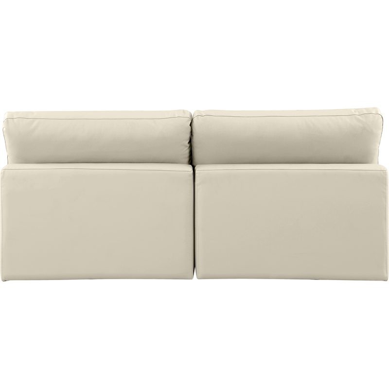 Meridian Furniture Comfy Cream Vegan Leather 2-Pc. Modular Sofa