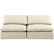 Meridian Furniture Comfy Cream Vegan Leather 2-Pc. Modular Sofa