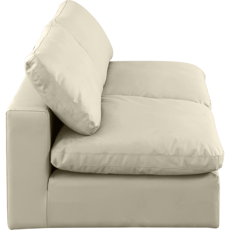 Meridian Furniture Comfy Cream Vegan Leather 2-Pc. Modular Sofa
