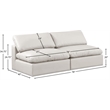 Meridian Furniture Comfy Cream Vegan Leather 2-Pc. Modular Sofa