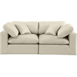 Meridian Furniture Comfy Cream Vegan Leather 2-Pc. Modular Sofa