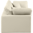 Meridian Furniture Comfy Cream Vegan Leather 2-Pc. Modular Sofa