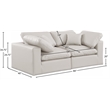 Meridian Furniture Comfy Cream Vegan Leather 2-Pc. Modular Sofa