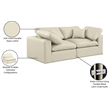 Meridian Furniture Comfy Cream Vegan Leather 2-Pc. Modular Sofa