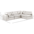 Meridian Furniture Comfy Cream Vegan Leather 4-Pc. Modular Sectional