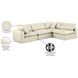 Meridian Furniture Comfy Cream Vegan Leather 4-Pc. Modular Sectional