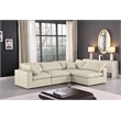 Meridian Furniture Comfy Cream Vegan Leather 4-Pc. Modular Sectional
