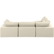 Meridian Furniture Comfy Cream Vegan Leather 4-Pc. Modular Sectional