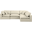 Meridian Furniture Comfy Cream Vegan Leather 4-Pc. Modular Sectional