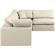Meridian Furniture Comfy Cream Vegan Leather 4-Pc. Modular Sectional