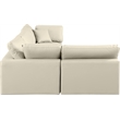 Meridian Furniture Comfy Cream Vegan Leather 4-Pc. Modular Sectional