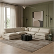 Meridian Furniture Comfy Cream Vegan Leather 5-Pc. Modular Sectional