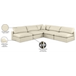 Meridian Furniture Comfy Cream Vegan Leather 5-Pc. Modular Sectional
