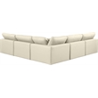 Meridian Furniture Comfy Cream Vegan Leather 5-Pc. Modular Sectional