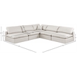 Meridian Furniture Comfy Cream Vegan Leather 5-Pc. Modular Sectional