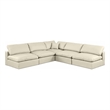 Meridian Furniture Comfy Cream Vegan Leather 5-Pc. Modular Sectional