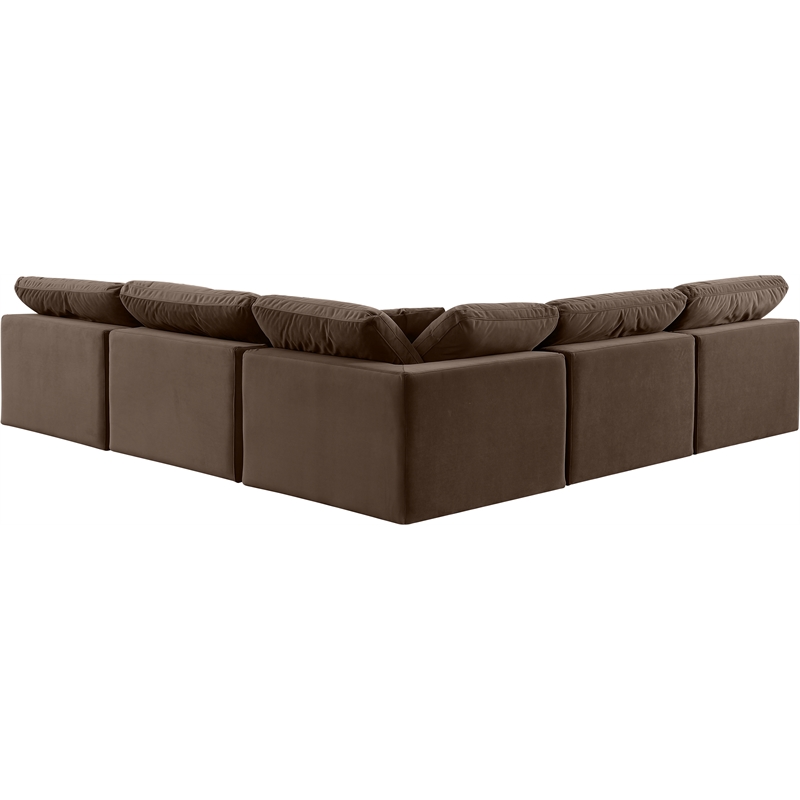 Meridian Furniture Comfy Brown Velvet 5-Pc. Modular Sectional