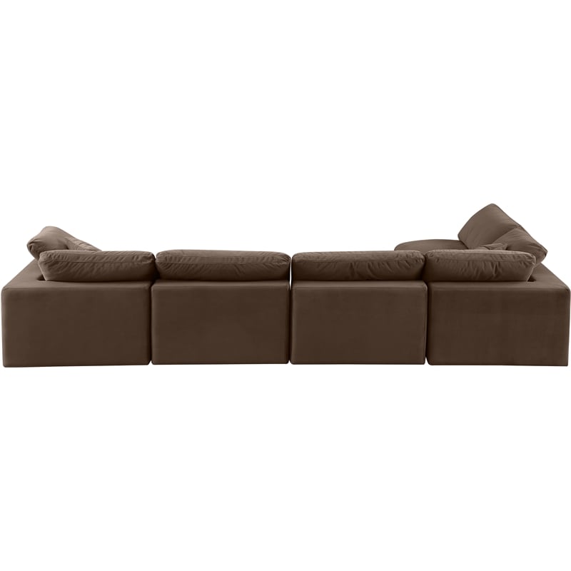 Meridian Furniture Comfy Brown Velvet 5-Pc. Modular Sectional