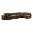 Meridian Furniture Comfy Brown Velvet 5-Pc. Modular Sectional