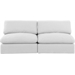 Meridian Furniture Comfy White Linen Textured Fabric 2-Pc. Modular Sofa