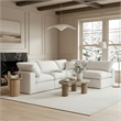 Meridian Furniture Comfy White Linen Textured Fabric 4-Pc. Modular Sectional