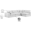 Meridian Furniture Comfy White Linen Textured Fabric 4-Pc. Modular Sectional