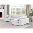 Meridian Furniture Comfy White Linen Textured Fabric 4-Pc. Modular Sectional