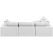 Meridian Furniture Comfy White Linen Textured Fabric 4-Pc. Modular Sectional