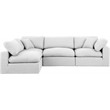Meridian Furniture Comfy White Linen Textured Fabric 4-Pc. Modular Sectional