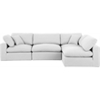 Meridian Furniture Comfy White Linen Textured Fabric 4-Pc. Modular Sectional