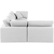 Meridian Furniture Comfy White Linen Textured Fabric 4-Pc. Modular Sectional