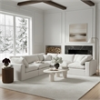 Meridian Furniture Comfy White Linen Textured Fabric 5-Pc. Modular Sectional