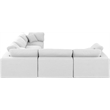 Meridian Furniture Comfy White Linen Textured Fabric 5-Pc. Modular Sectional