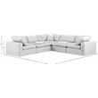 Meridian Furniture Comfy White Linen Textured Fabric 5-Pc. Modular Sectional