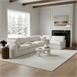 Meridian Furniture Comfy White Linen Textured Fabric 5-Pc. Modular Sectional