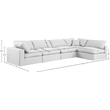 Meridian Furniture Comfy White Linen Textured Fabric 5-Pc. Modular Sectional